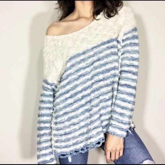 Free People Sweaters - •Free People• Raglan Striped Pullover BOHO Sz S